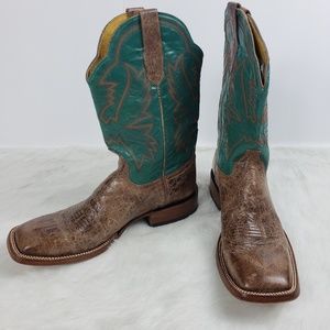 Cinch green and brown cowboy boots sz 10